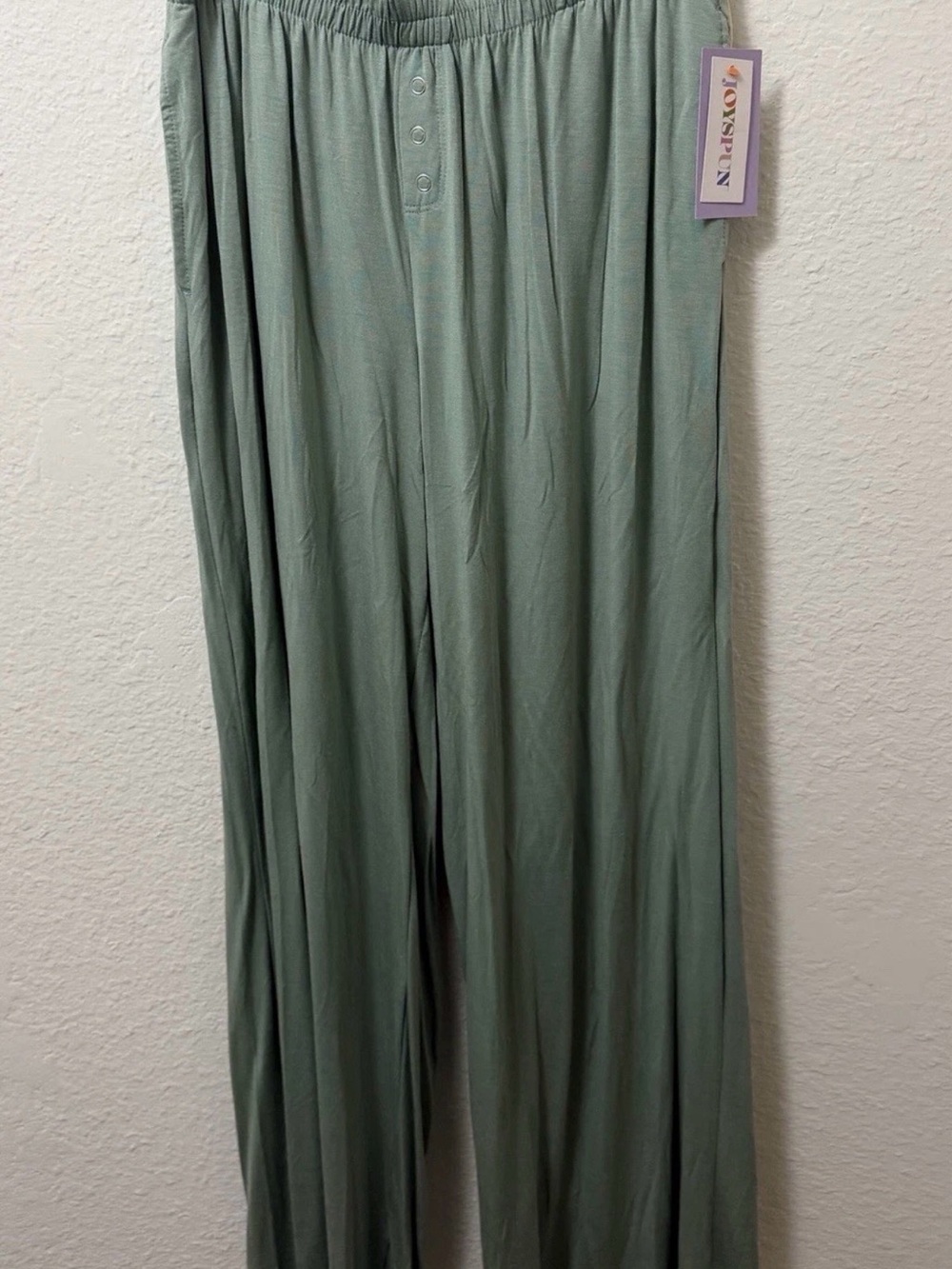 Relaxed Wide-Leg Pantsuit Pants in Sage Green